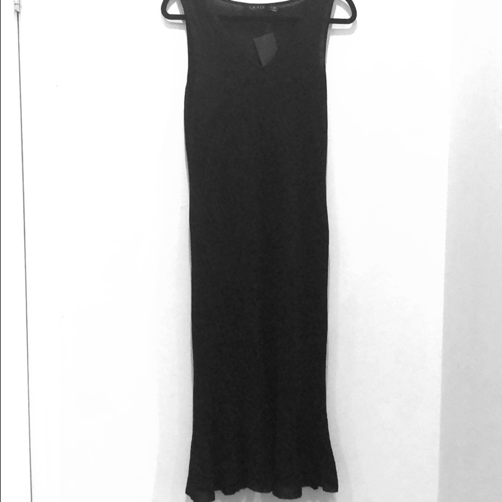 NWT Lauren by Ralph Lauren Black Dress Sz M